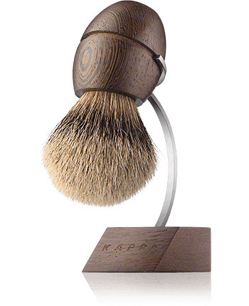 Acca Kappa Men's Grooming Shaving Brush with Stand - Wenge Wood - Pure Silver Badger
