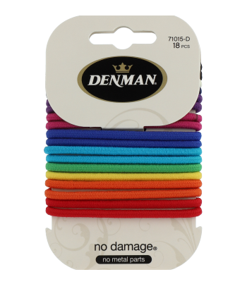 Denman Accessories Large No-Damage-Elastics Multi Colour (18 Stück)