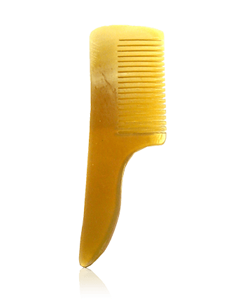 Golddachs Bartpflege Bartkamm Horn 8 cm mit Griff