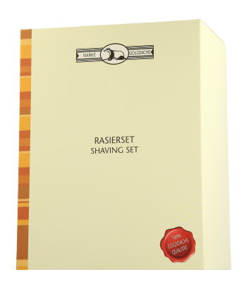 Golddachs Rasier-Sets Rasierset Olivenholz/Edelstahl mit Rasiermesser & Dachshaar-Pinsel (3-teilig)