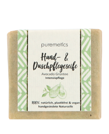 puremetics Natur-Seifen Hand- & Duschpflegeseife Avocado Grüntee (60 g)