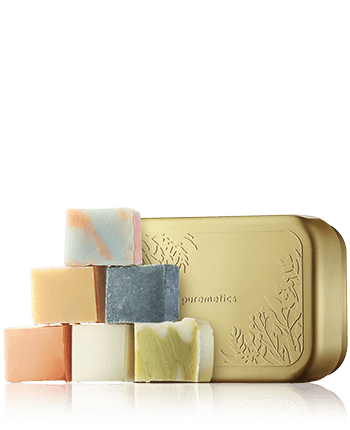 puremetics Natur-Seifen Seifen-Minis mit Seifenbox Gold