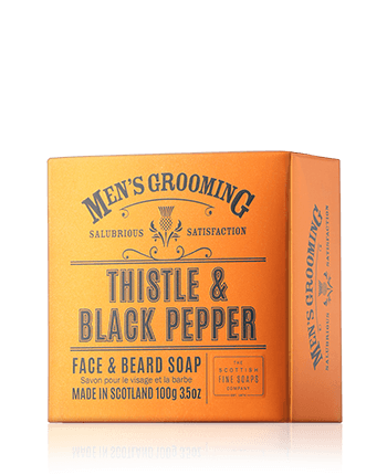 Scottish Fine Soaps Men's Grooming Thistle & Black Pepper Face & Beard Soap Classic (100 g)