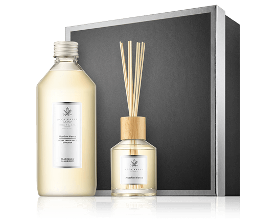 Acca Kappa Muschio Bianco Set mit Fragrance Diffuser & Refill