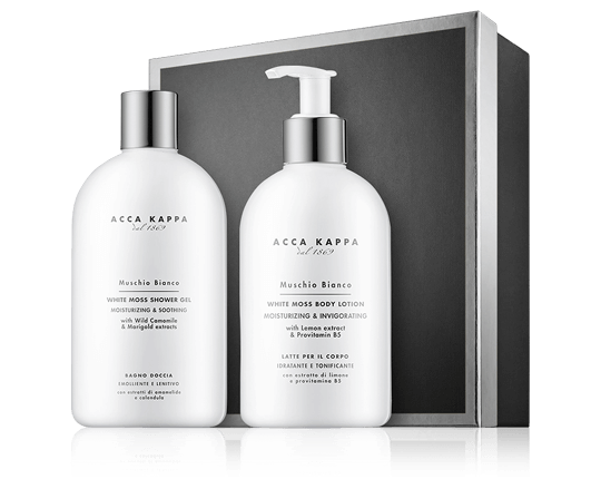 Acca Kappa Muschio Bianco Set mit Shower Gel & Body Lotion