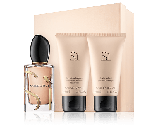 Giorgio Armani Sì 50 ml EdP nachfüllbar mit Shower Gel & Body Lotion