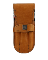 Erbe Solingen Maniküre-Etui aus echtem Leder in Cognac mit Stecklasche Manicureset 4-teilig