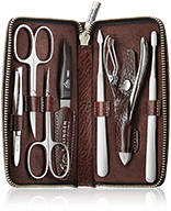 Erbe Solingen Maniküre-Etui Houston aus echtem Leder mit Reissverschluss Manicureset 7-teilig