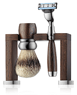 Erbe Solingen Rasier-Set Rhodium Wengeholz mit Bank Rasier‑Set 3-teilig
