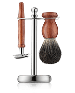 Golddachs Rasier-Sets Rasierset Rosenholz mit Dachshaar & Doppelklingenrasierer Rasier‑Set 3-teilig
