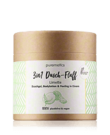 puremetics 3in1 Dusch-Fluff Limette - Duschgel, Bodylotion & Peeling in Einem (250 g)
