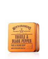 Scottish Fine Soaps Men's Grooming Thistle & Black Pepper Face & Beard Soap in a Tin Gesichtsreinigung 100 g