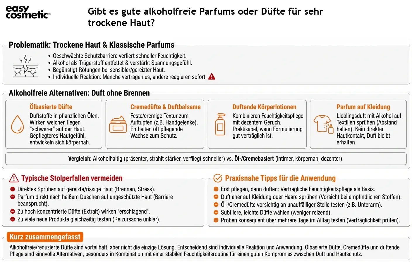 Gibt es gute alkoholfreie Parfums oder Düfte für sehr trockene Haut?