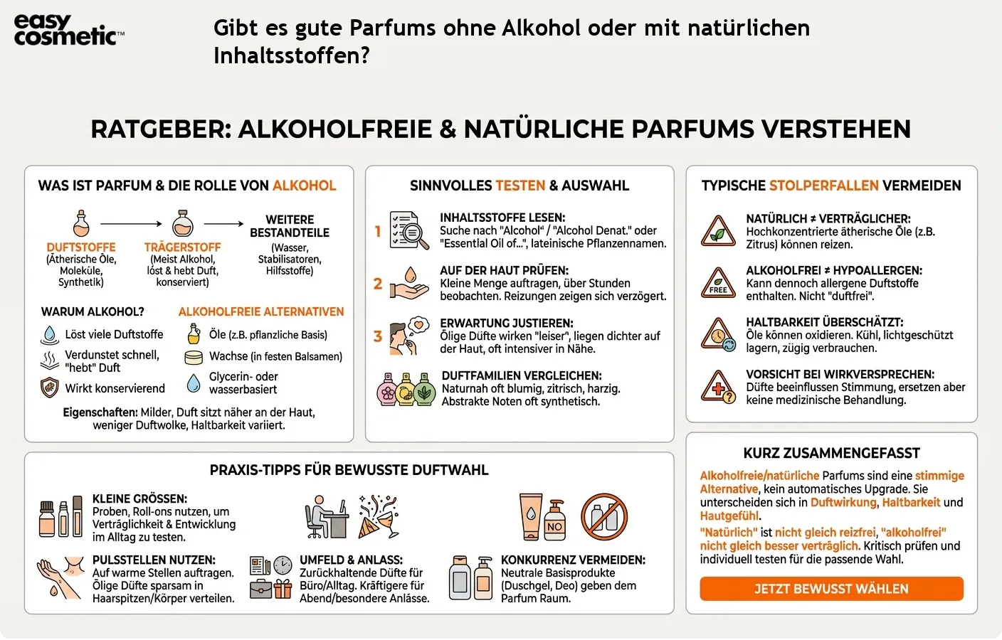 Gibt es gute Parfums ohne Alkohol oder mit natürlichen Inhaltsstoffen?