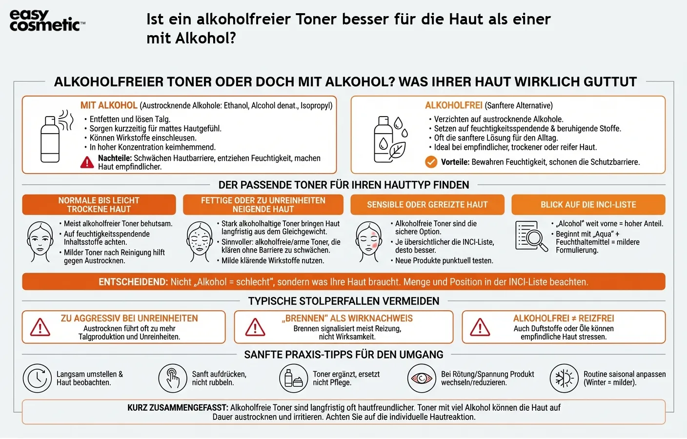 Ist ein alkoholfreier Toner besser für die Haut als einer mit Alkohol?