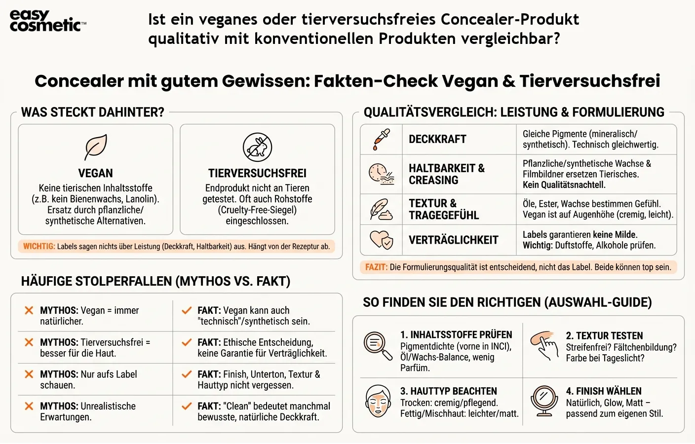 Ist ein veganes oder tierversuchsfreies Concealer-Produkt qualitativ mit konventionellen Produkten vergleichbar?