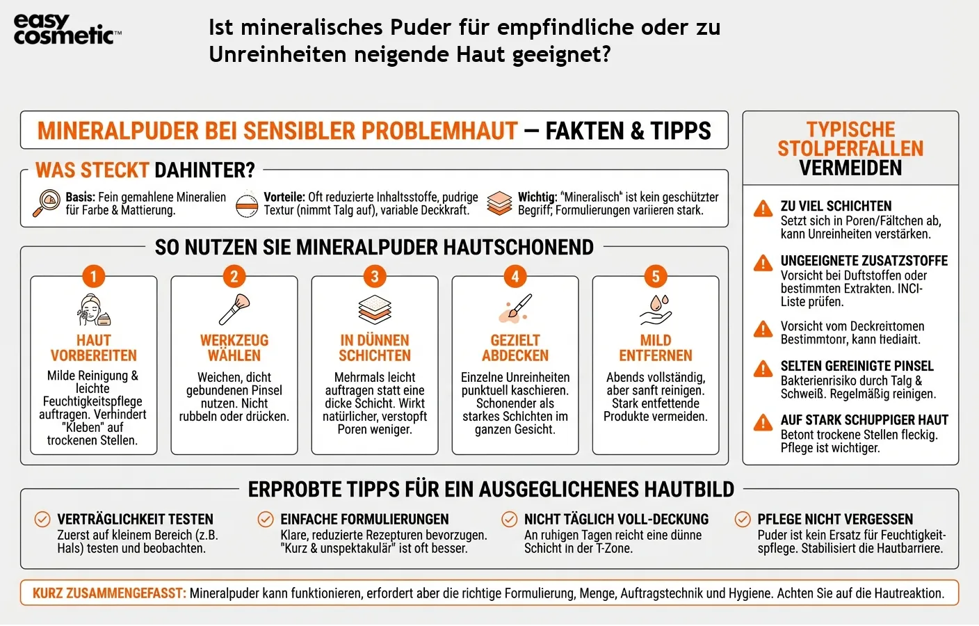 Ist mineralisches Puder für empfindliche oder zu Unreinheiten neigende Haut geeignet?