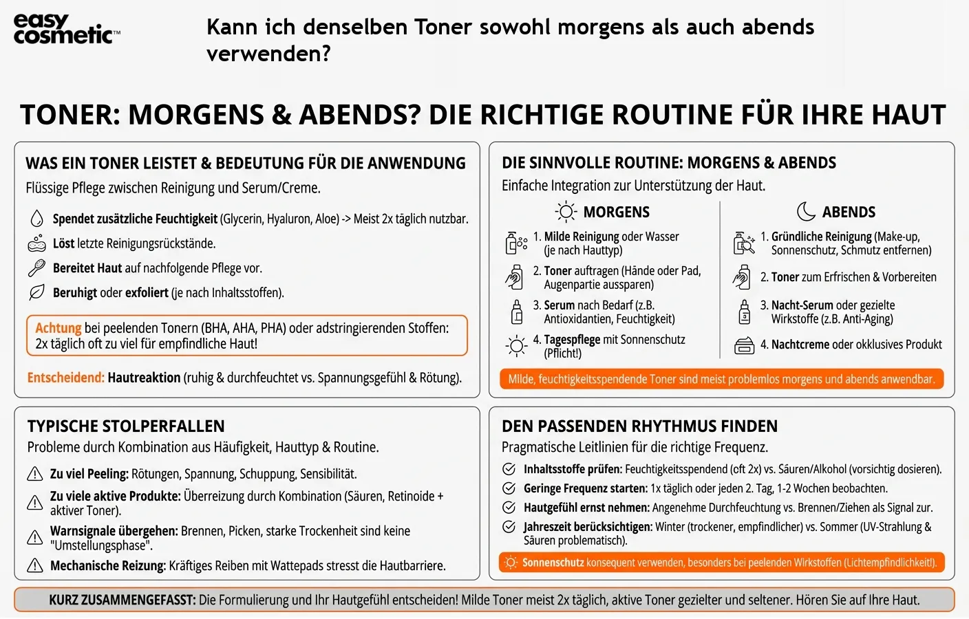 Kann ich denselben Toner sowohl morgens als auch abends verwenden?