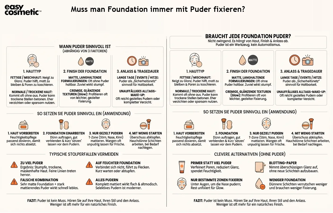 Muss man Foundation immer mit Puder fixieren?