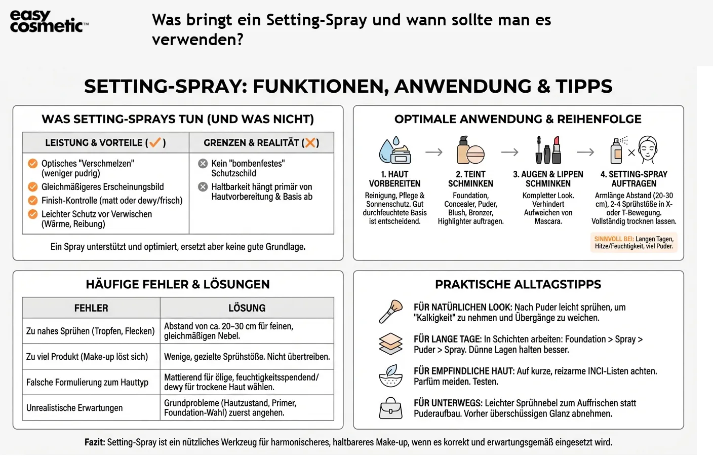 Was bringt ein Setting-Spray und wann sollte man es verwenden?