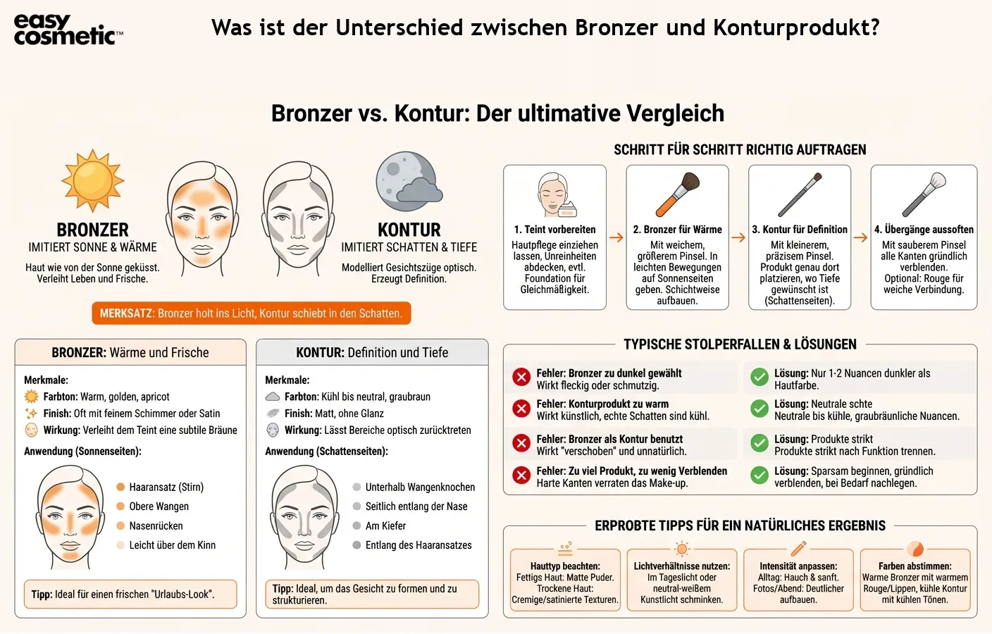 Was ist der Unterschied zwischen Bronzer und Konturprodukt?