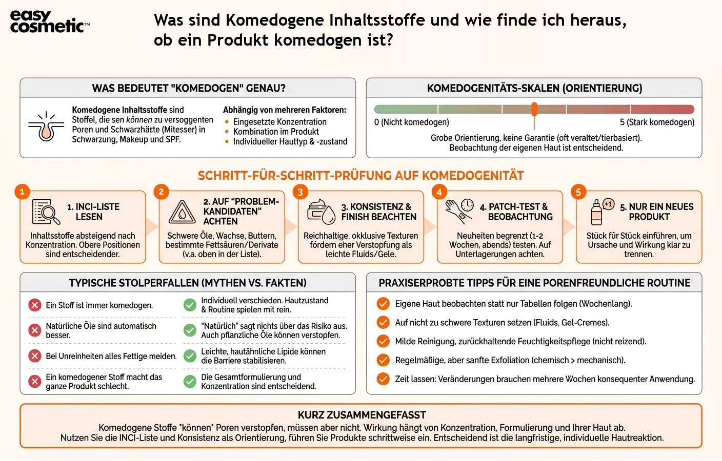 Was sind Komedogene Inhaltsstoffe und wie finde ich heraus, ob ein Produkt komedogen ist?