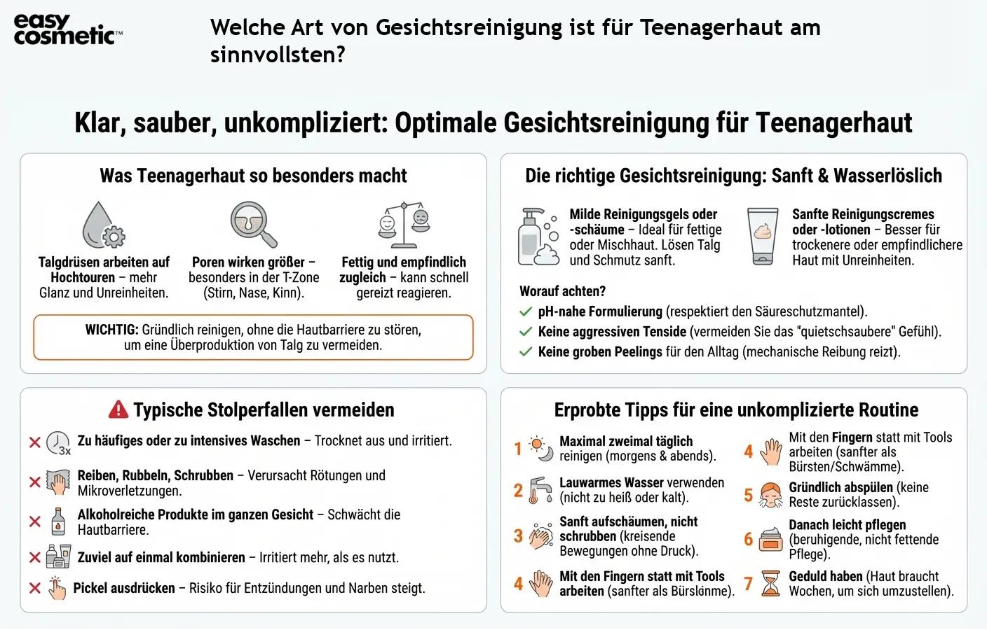 Welche Art von Gesichtsreinigung ist für Teenagerhaut am sinnvollsten?