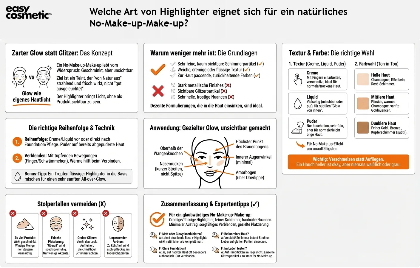 Welche Art von Highlighter eignet sich für ein natürliches No-Make-up-Make-up?