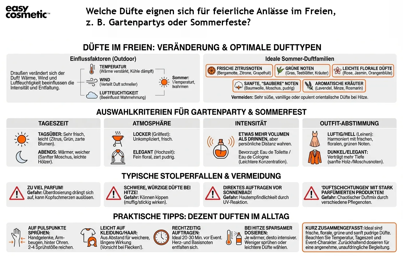 Welche Düfte eignen sich für feierliche Anlässe im Freien, z. B. Gartenpartys oder Sommerfeste?