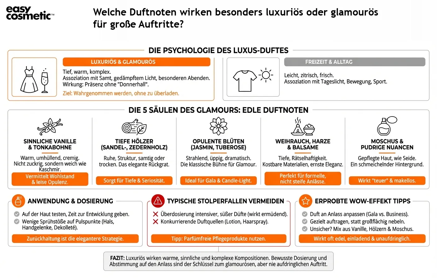 Welche Duftnoten wirken besonders luxuriös oder glamourös für große Auftritte?
