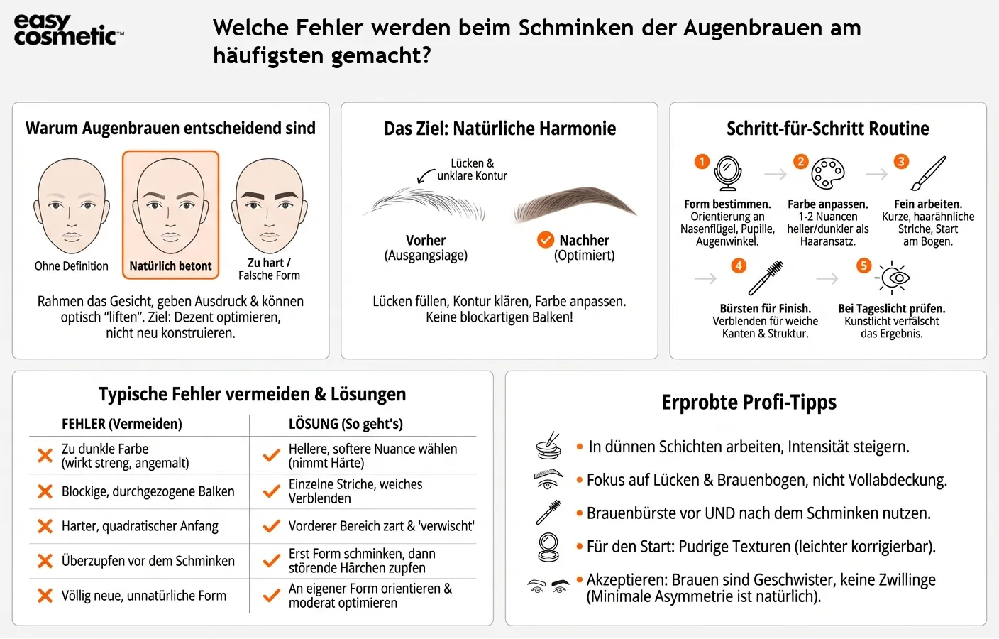 Welche Fehler werden beim Schminken der Augenbrauen am häufigsten gemacht?