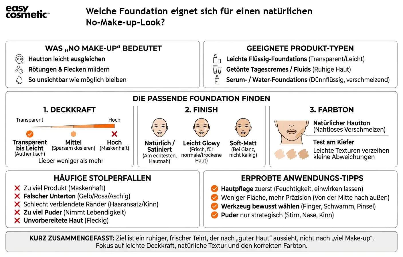 Welche Foundation eignet sich für einen natürlichen No-Make-up-Look?
