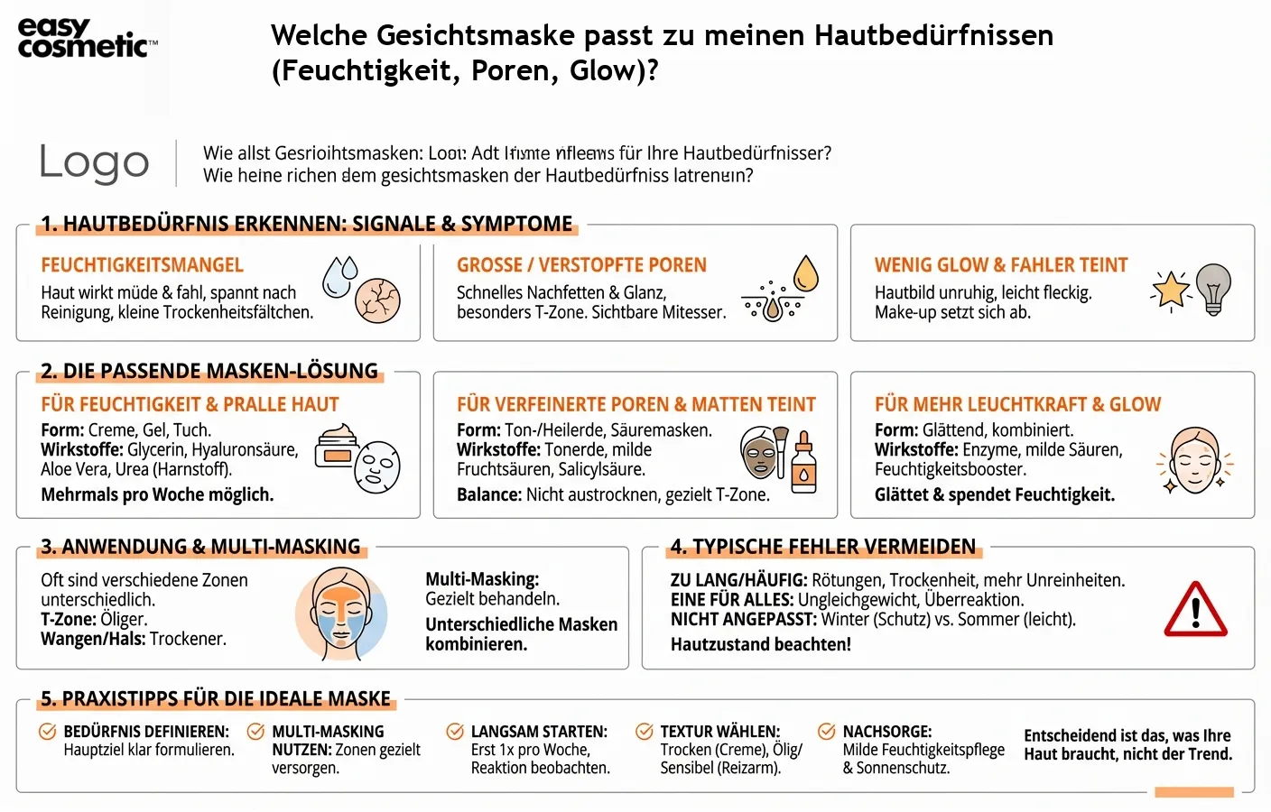 Welche Gesichtsmaske passt zu meinen Hautbedürfnissen (Feuchtigkeit, Poren, Glow)?