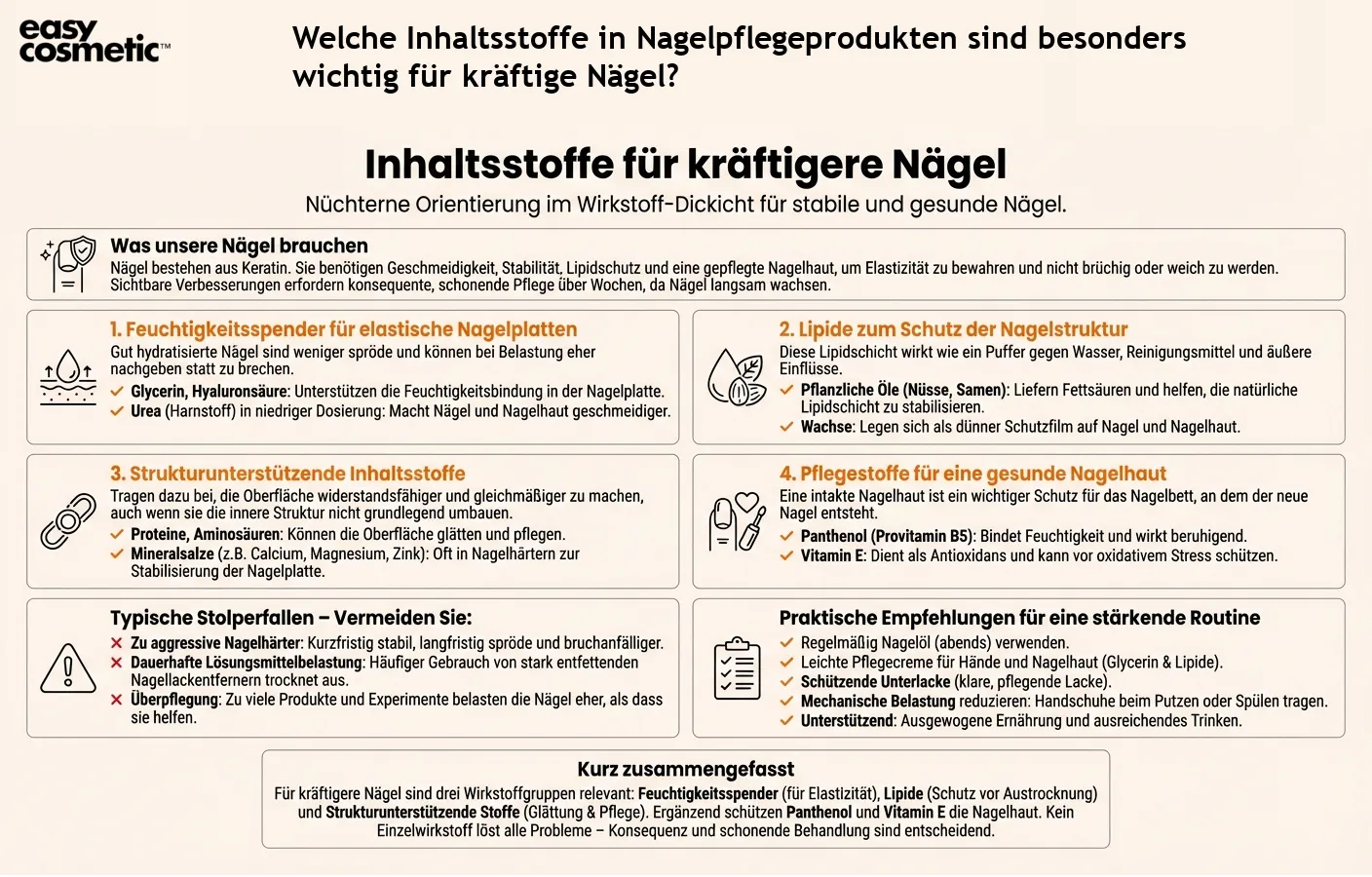 Welche Inhaltsstoffe in Nagelpflegeprodukten sind besonders wichtig für kräftige Nägel?
