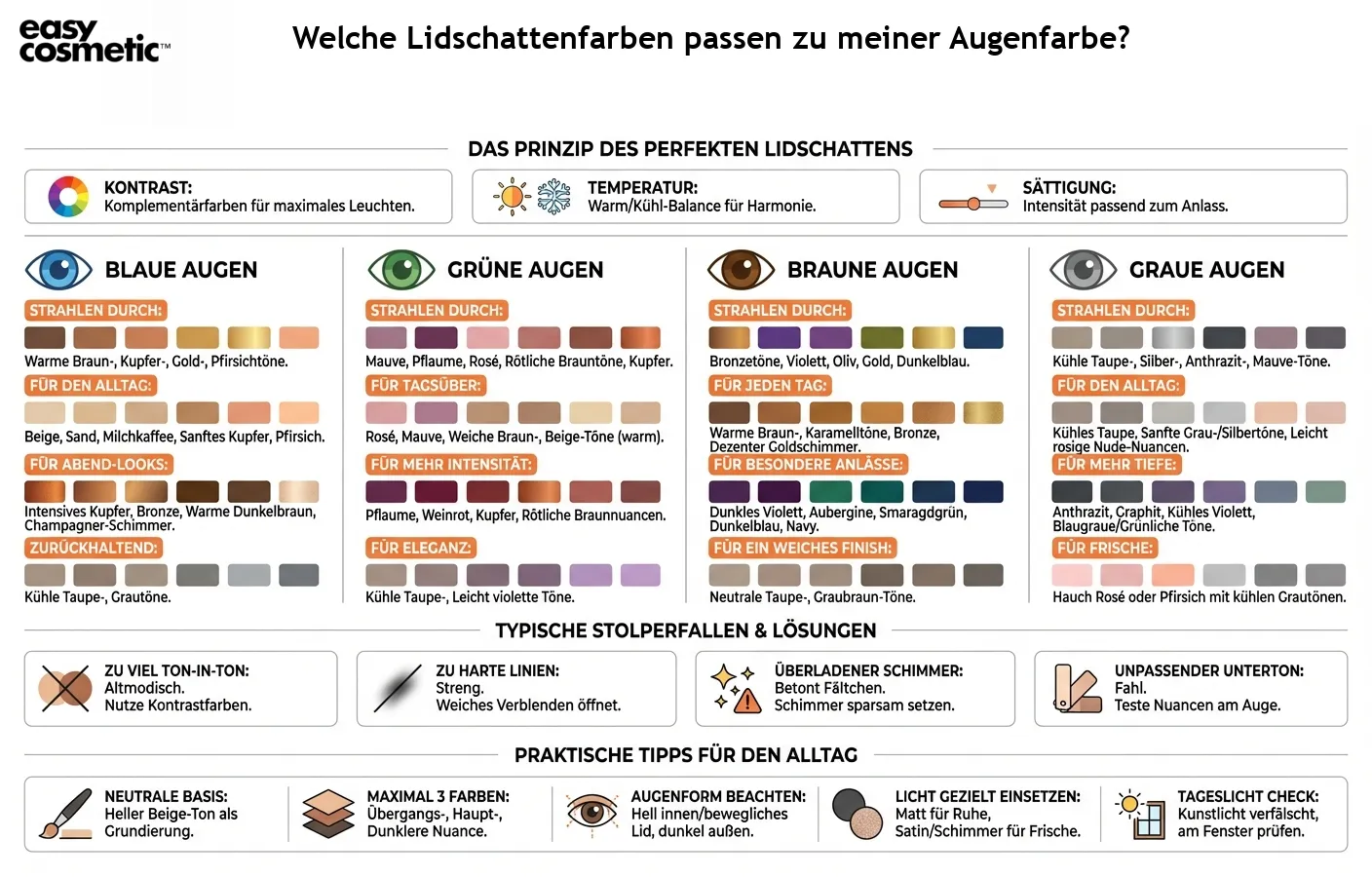 Welche Lidschattenfarben passen zu meiner Augenfarbe?