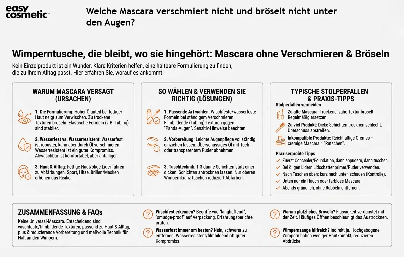 Welche Mascara verschmiert nicht und bröselt nicht unter den Augen?
