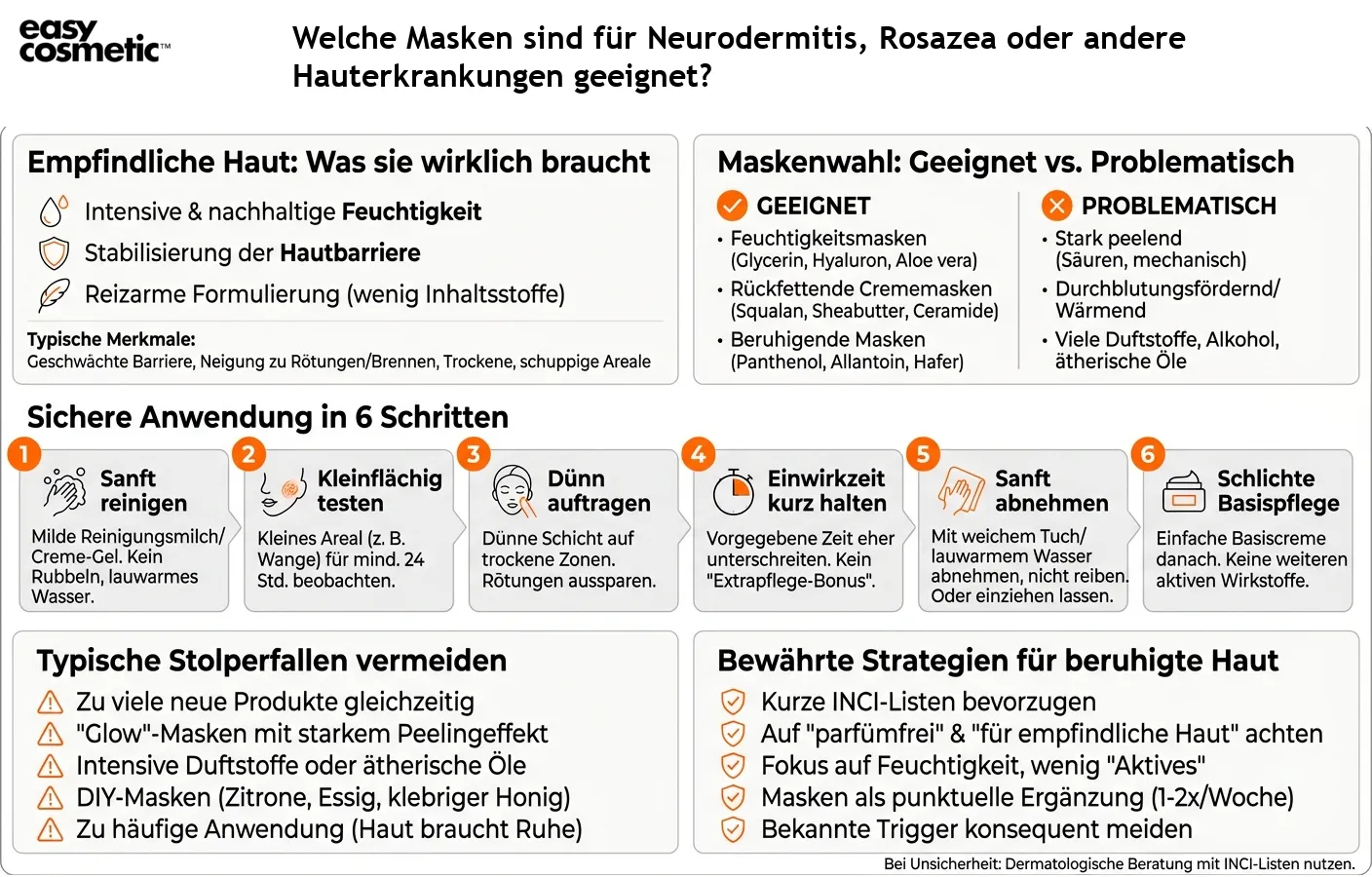 Welche Masken sind für Neurodermitis, Rosazea oder andere Hauterkrankungen geeignet?