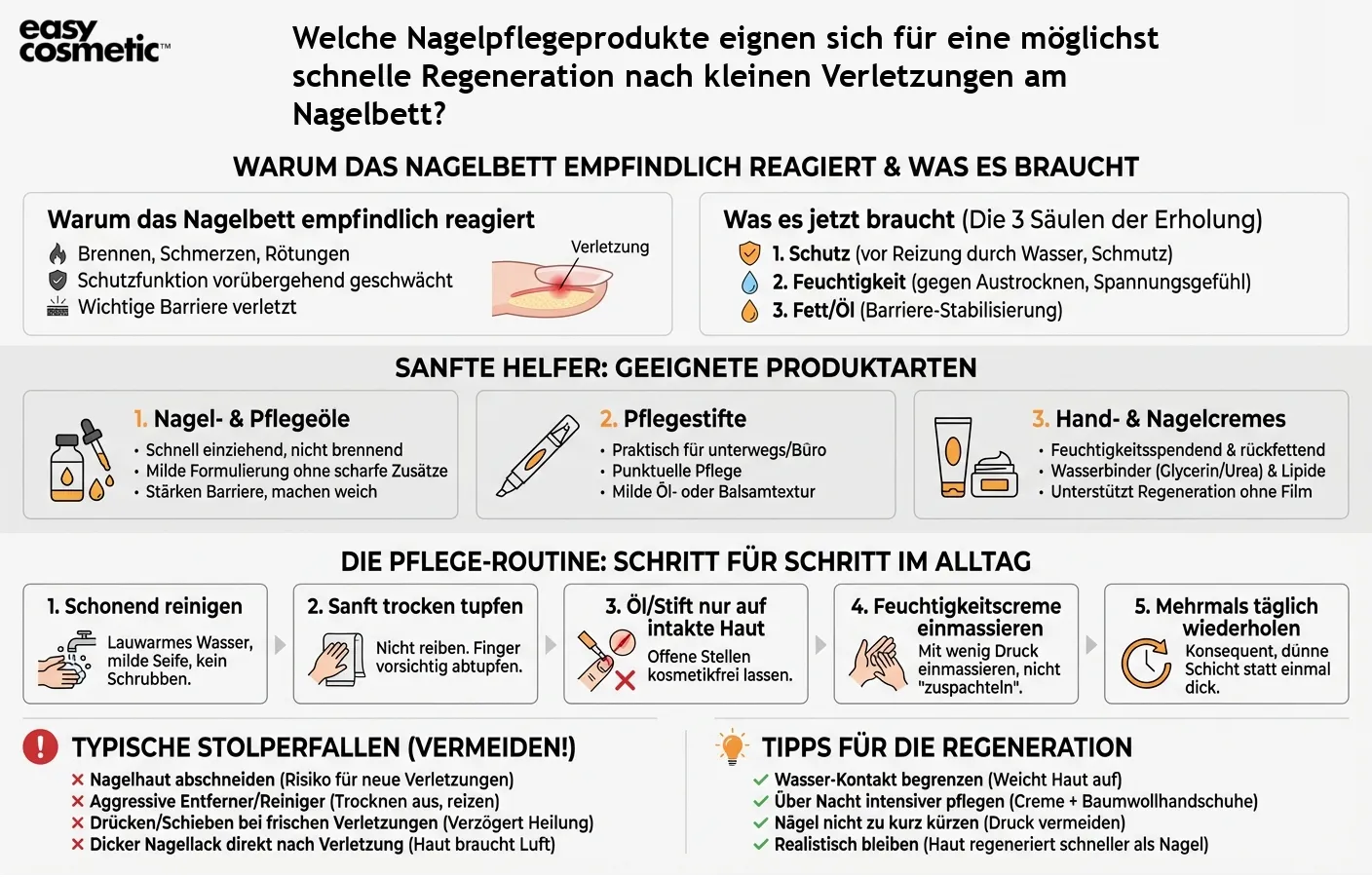 Welche Nagelpflegeprodukte eignen sich für eine möglichst schnelle Regeneration nach kleinen Verletzungen am Nagelbett?