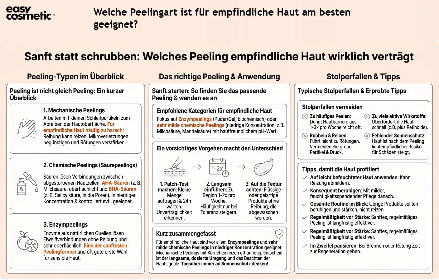 Welche Peelingart ist für empfindliche Haut am besten geeignet?
