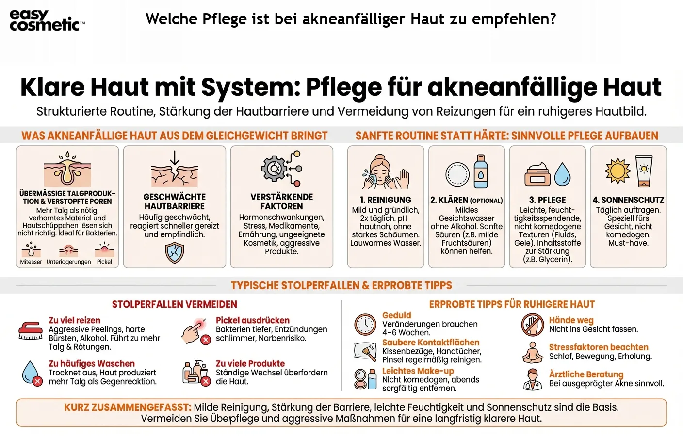 Welche Pflege ist bei akneanfälliger Haut zu empfehlen?