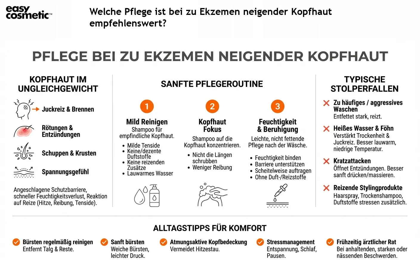 Welche Pflege ist bei zu Ekzemen neigender Kopfhaut empfehlenswert?