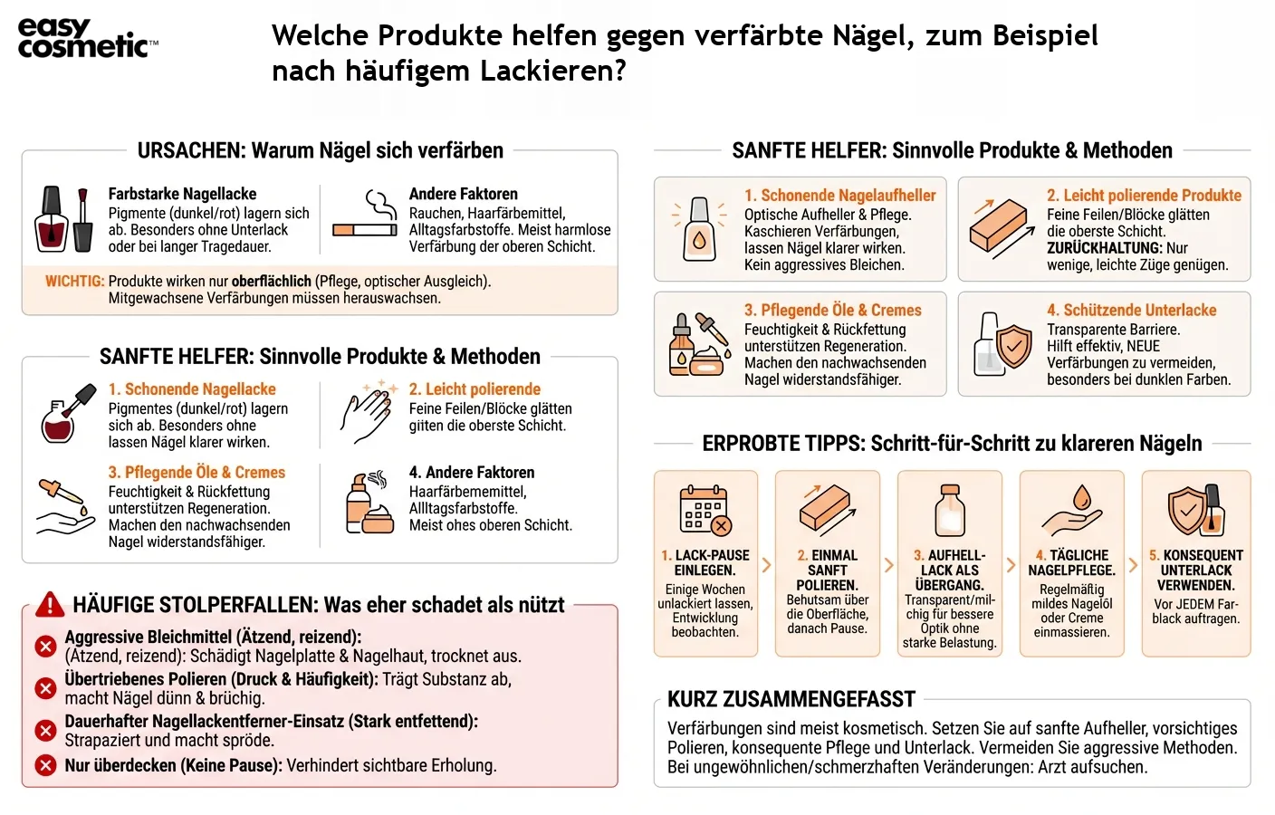 Welche Produkte helfen gegen verfärbte Nägel, zum Beispiel nach häufigem Lackieren?