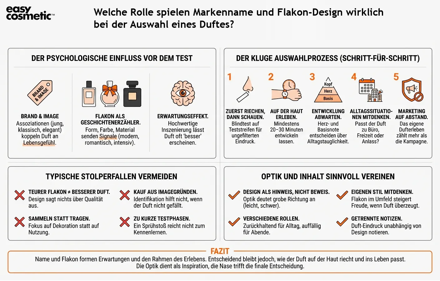 Welche Rolle spielen Markenname und Flakon-Design wirklich bei der Auswahl eines Duftes?