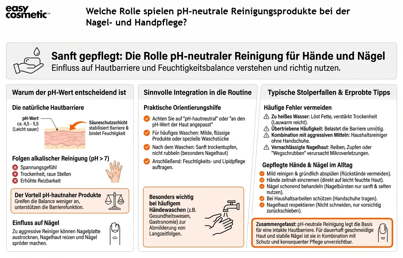 Welche Rolle spielen pH-neutrale Reinigungsprodukte bei der Nagel- und Handpflege?