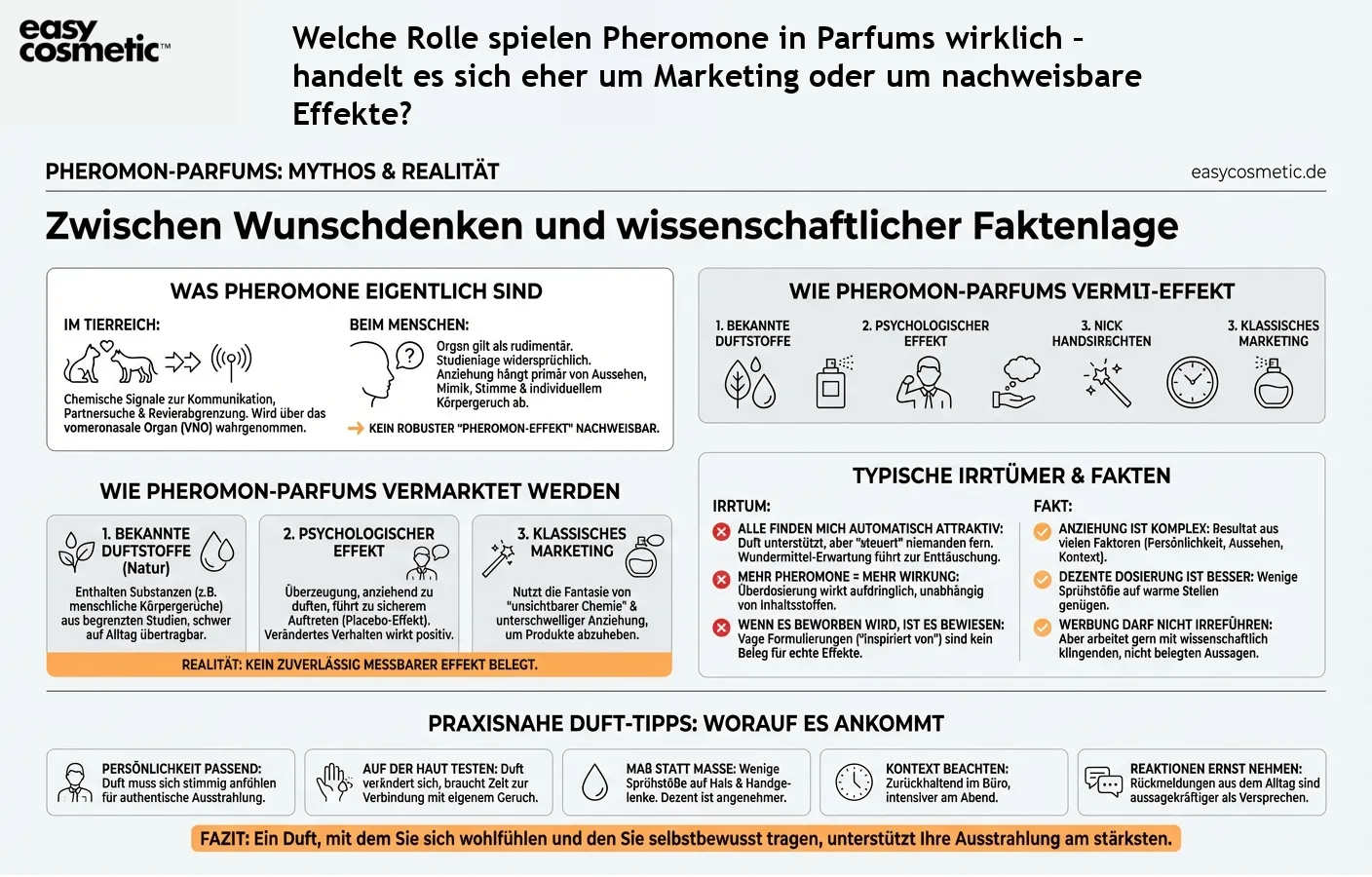 Welche Rolle spielen Pheromone in Parfums wirklich – handelt es sich eher um Marketing oder um nachweisbare Effekte?