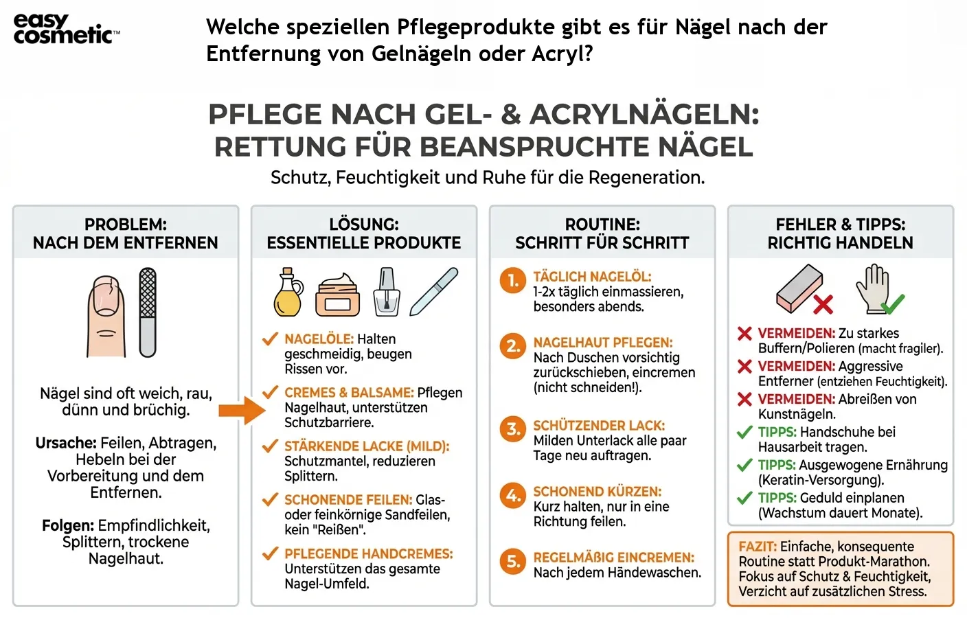 Welche speziellen Pflegeprodukte gibt es für Nägel nach der Entfernung von Gelnägeln oder Acryl?