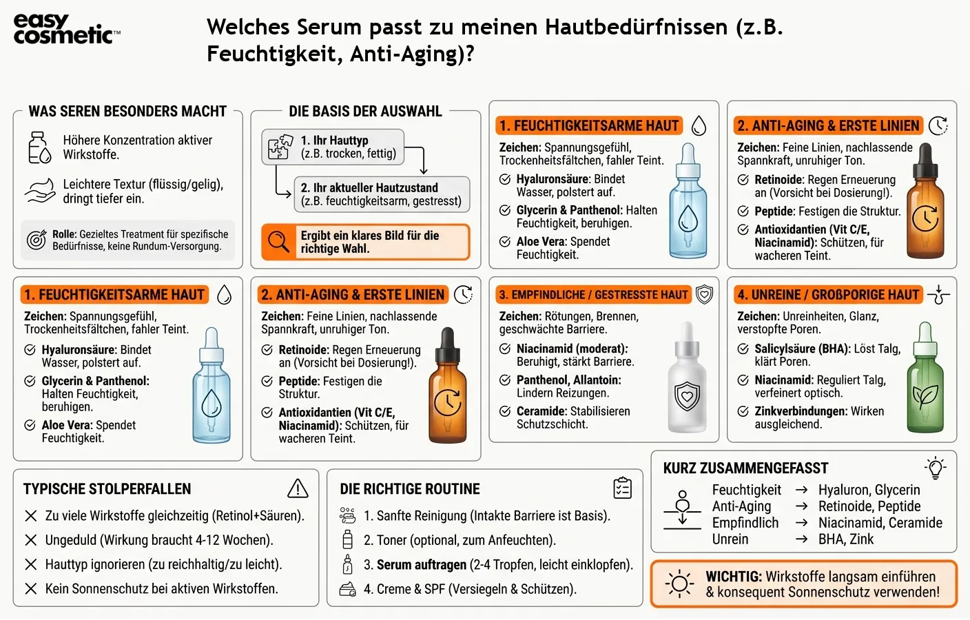Welches Serum passt zu meinen Hautbedürfnissen (z.B. Feuchtigkeit, Anti-Aging)?