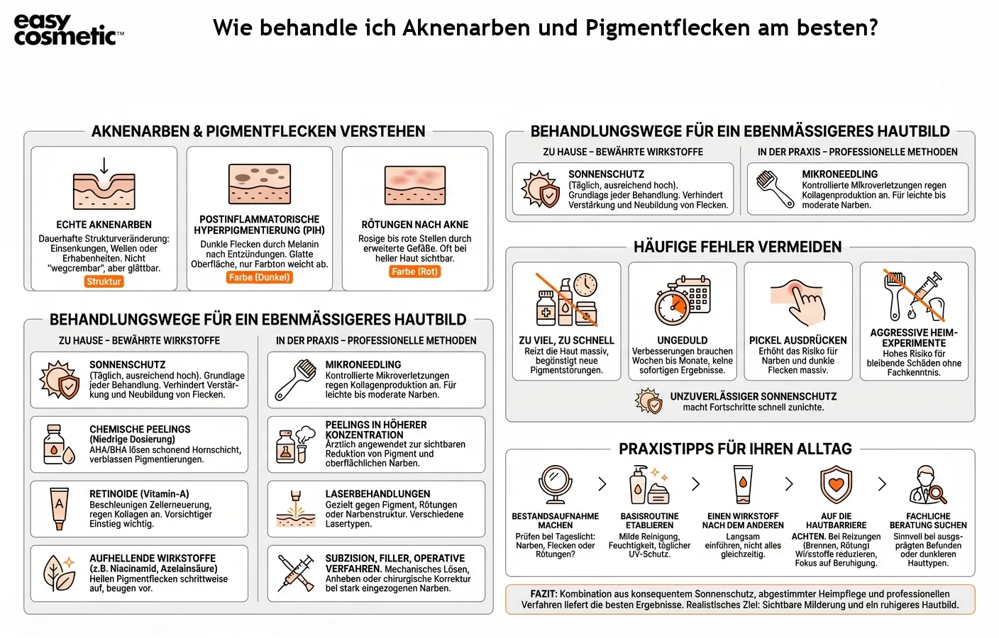 Wie behandle ich Aknenarben und Pigmentflecken am besten?