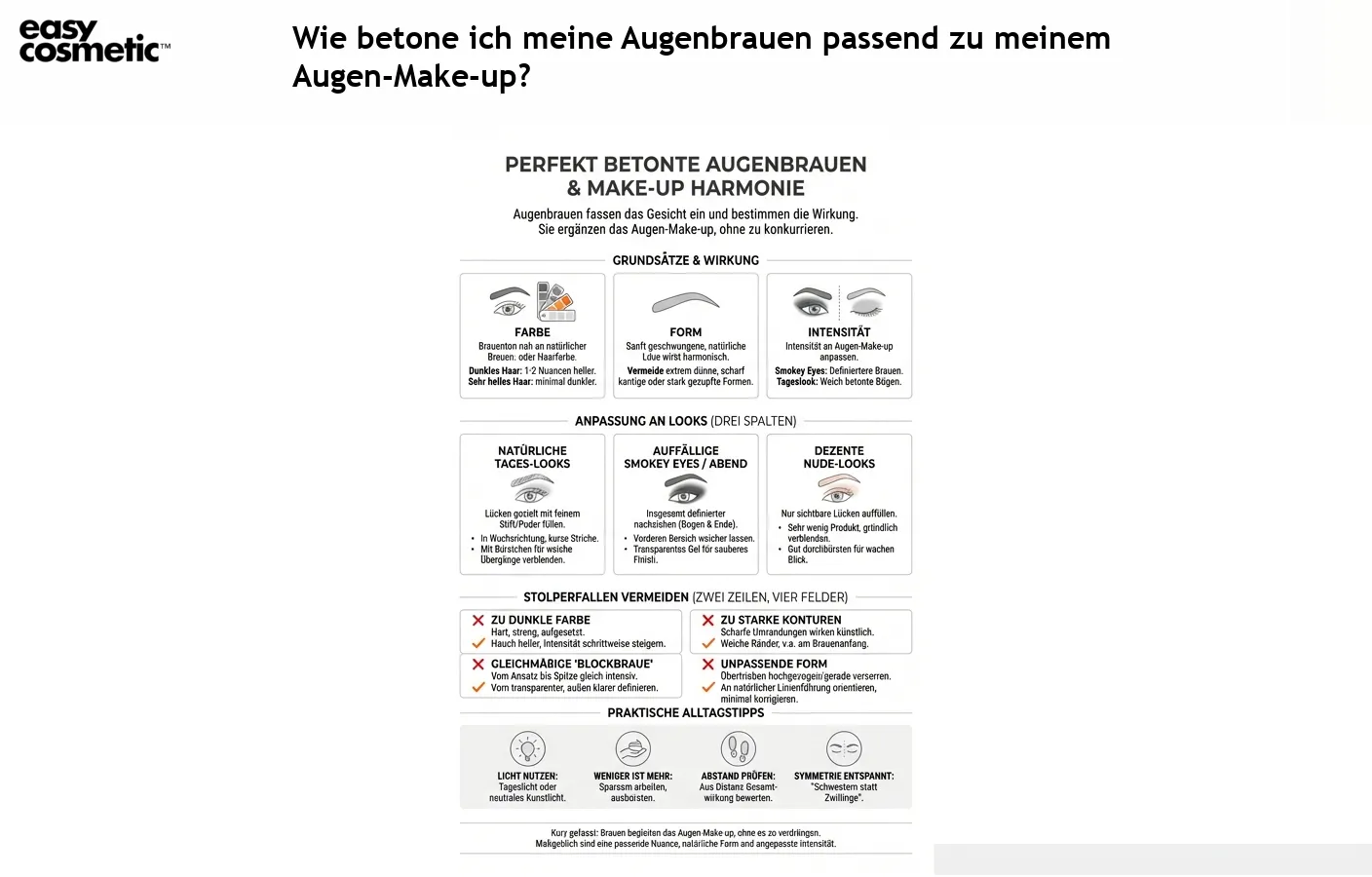 Wie betone ich meine Augenbrauen passend zu meinem Augen-Make-up?