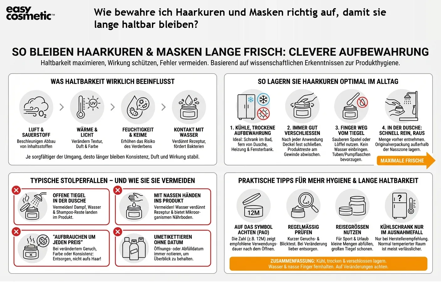 Wie bewahre ich Haarkuren und Masken richtig auf, damit sie lange haltbar bleiben?